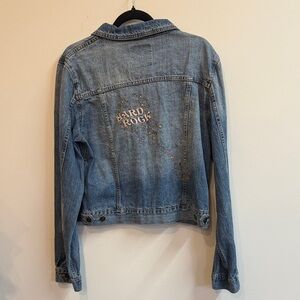 Vintage Hard Rock Las Vegas Denim embroidered Jean denim  Jacket women’s XL